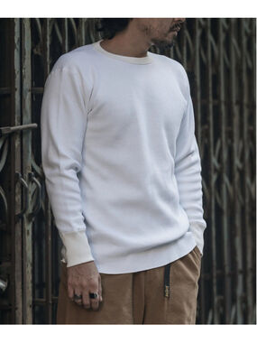 Heavyweight Waffle Cotton Long Sleeve - White Non Stock Mfg. Co S